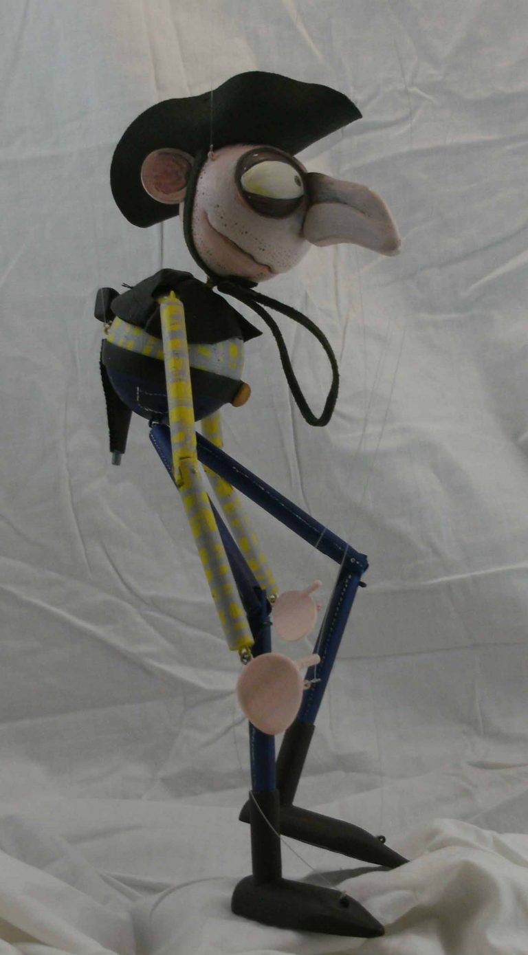Cowboy wooden marionette