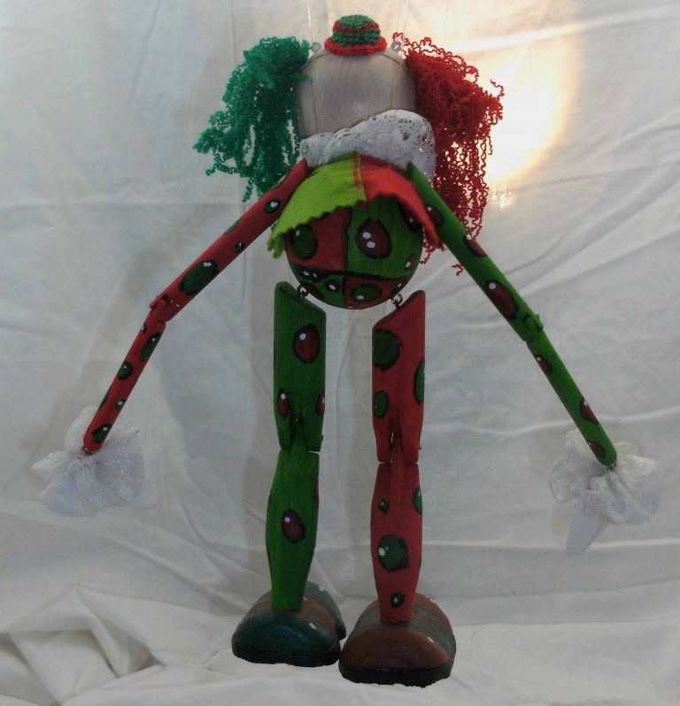 Clown wooden puppet