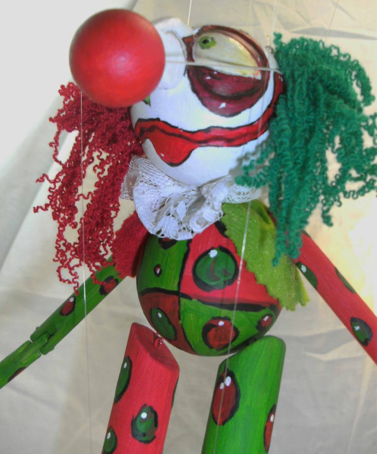 Clown wooden puppet